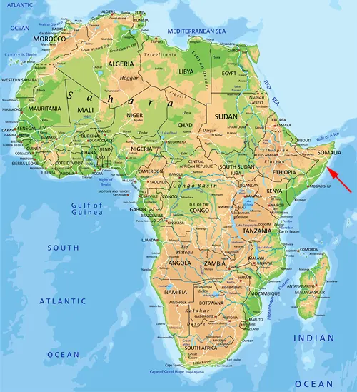 Landkarte Afrika - Somalia