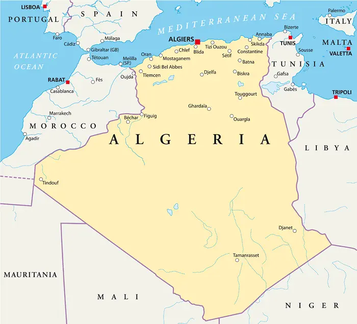 Landkarte von Algerien