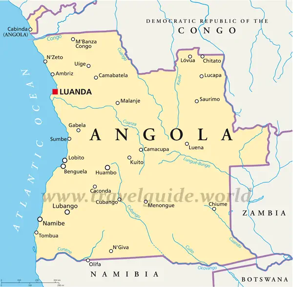 Landkarte von Angola