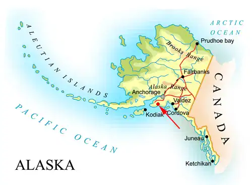 Landkarte von Alaska - Kenai-Fjords-Nationalpark