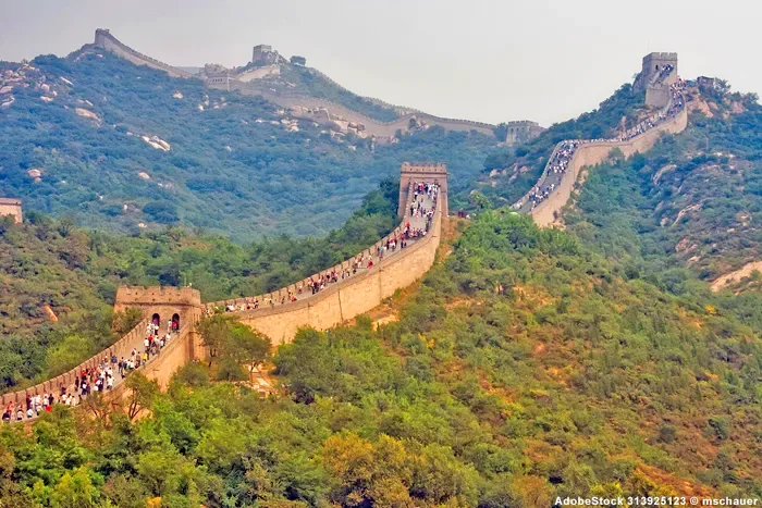 Great Wall in China with people