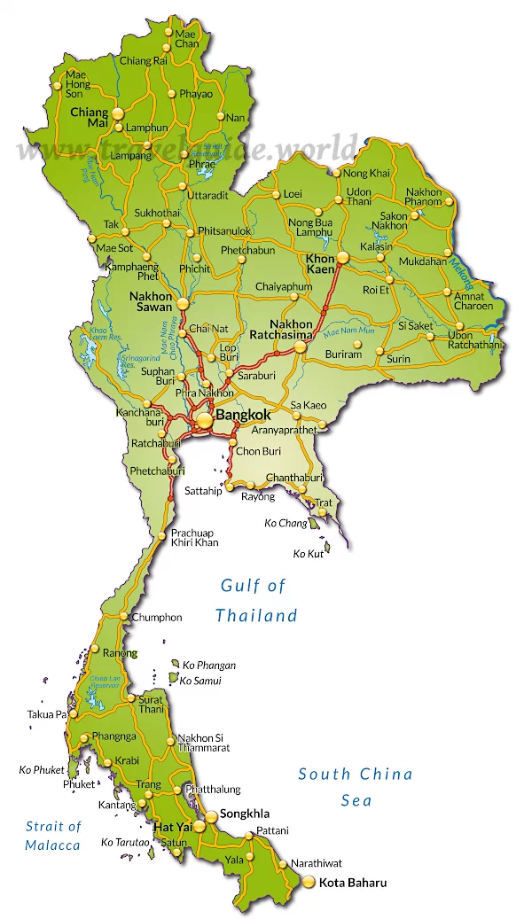 Landkarte von Thailand