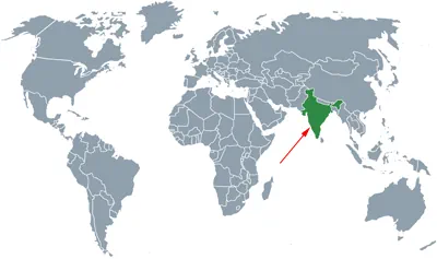 Welt-Landkarte Indien