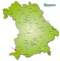 Landkarte von Bayern - Kempten