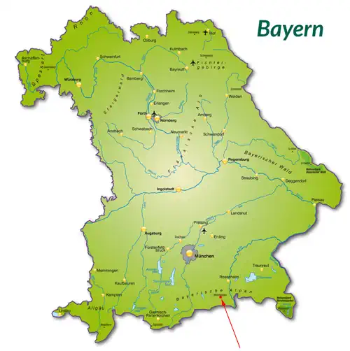 Landkarte von Bayern - Wendelstein