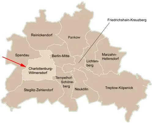 Landkarte von Berlin - Charlottenburg-Wilmersdorf