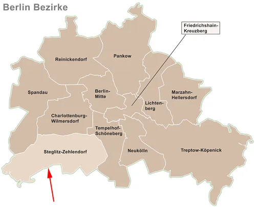 Landkarte Berlin - Steglitz-Zehlendorf