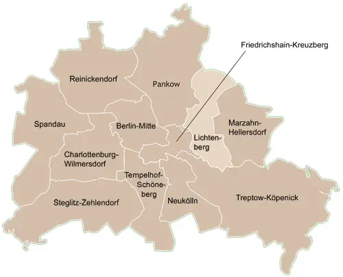 Landkarte von Berlin - Lichtenberg