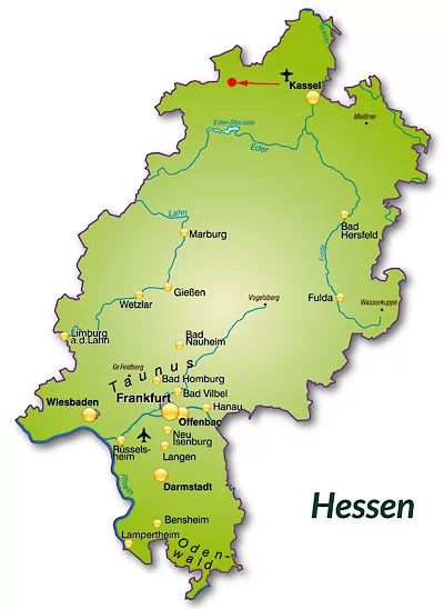 Landkarte von Hessen - Bad Arolsen