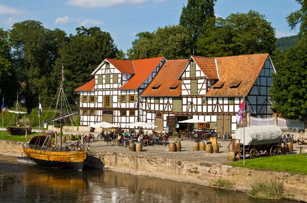 Wanfried in Hessen - Bootsanlegestelle an der Werra