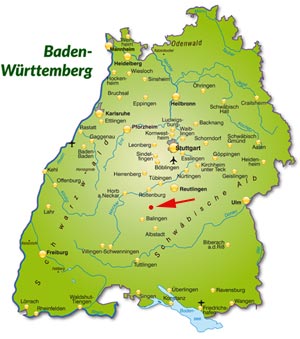 Landkarte von Baden-Württemberg - Zollernalb Hohenzollernburg