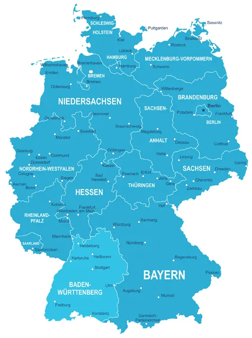 Landkarte von Deutschland - Baden-Württemberg