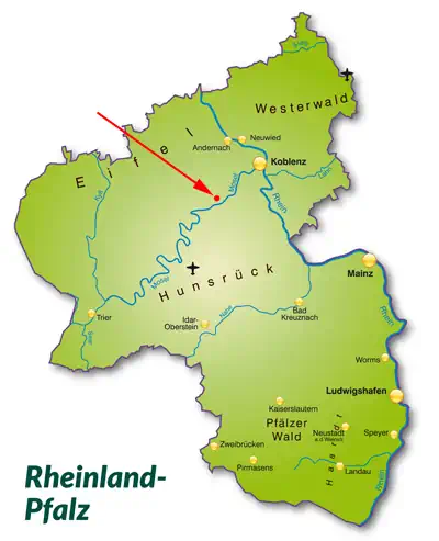 Landkarte von Rheinland-Pfalz - Burg Eltz