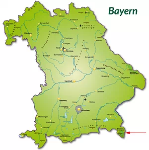 Landkarte Bayern - Berchtesgadener Land