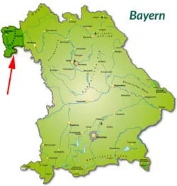 Landkarte von Bayern - Bayerischer Spessart