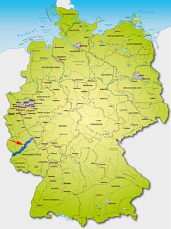 Deutschlandkarte - Mosel in Deutschland