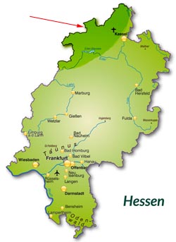 Landkarte von Hessen - Waldecker Land