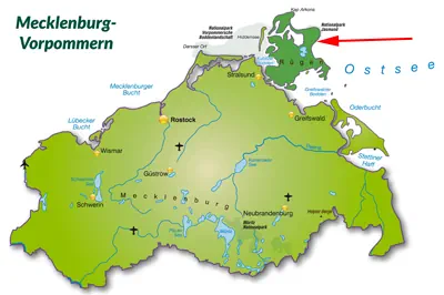 Landkarte Mecklenburg-Vorpommern - Rügen