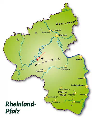 Landkarte von Rheinland-Pfalz - Bernkastel-Kues