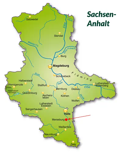 Landkarte von Sachsen-Anhalt - Merseburg