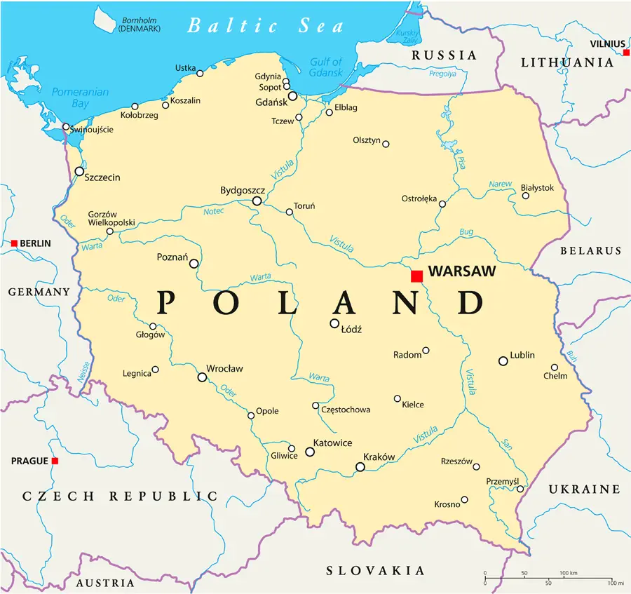 Landkarte von Polen - Europa