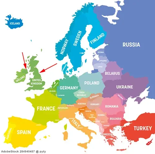 Landkarte von Großbritannien