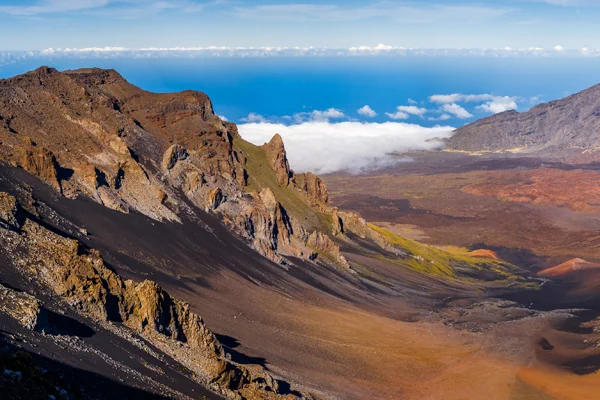 Haleakala-Nationalpark Vulkan-Caldera Abhang Hawaii USA