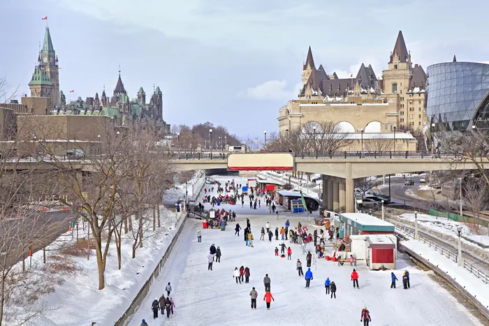 Rideau Canal in Ottawa im Winter