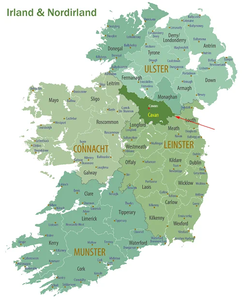 Landkarte von Irland - County Cavan