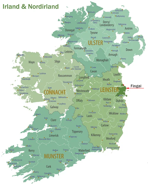 Landkarte irische Insel - County Fingal in Irland