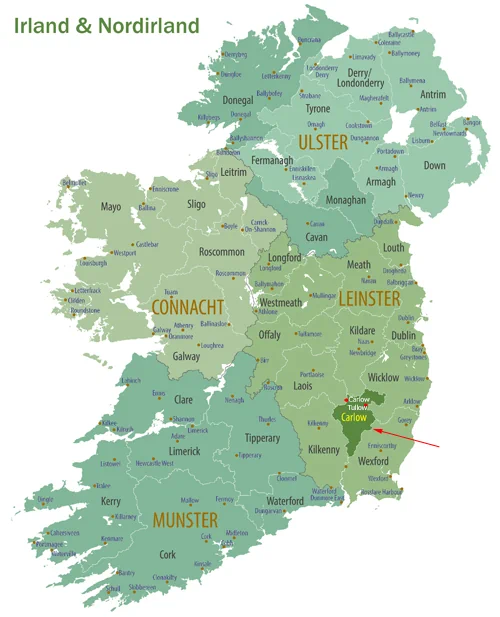 Landkarte von Irland und Nordirland - Grafschaft Carlow