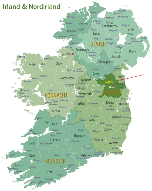 Landkarte von Irland und Nordirland - Grafschaft Meath