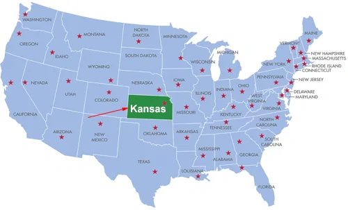 Landkarte USA - Kansas