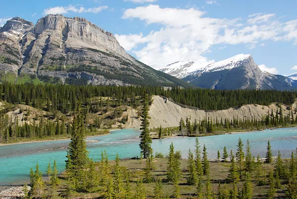 Türkisblauer North Saskatchean River in den Rockys