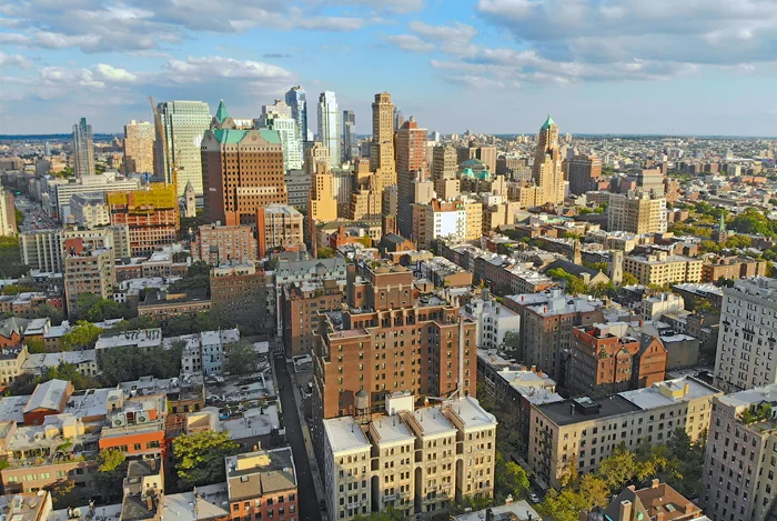 Panoramablick - Innenstadt von Brooklyn mit Hochhäuserm