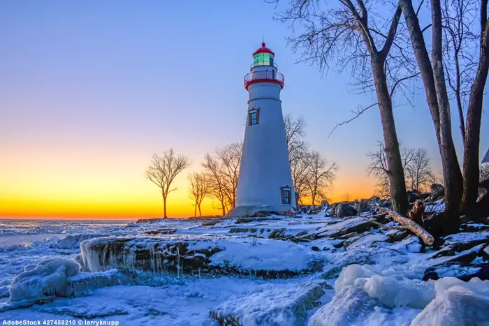 Marblehead Lighthouse im Winter - Ohio