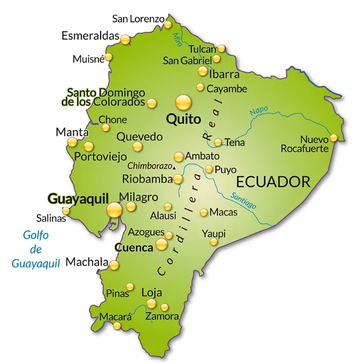 Landkarte von Ecuador