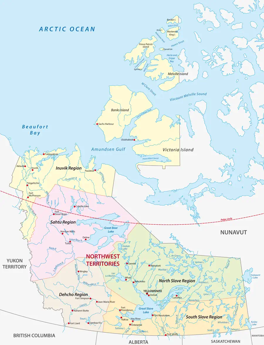 Landkarte Northwest Territories Canada