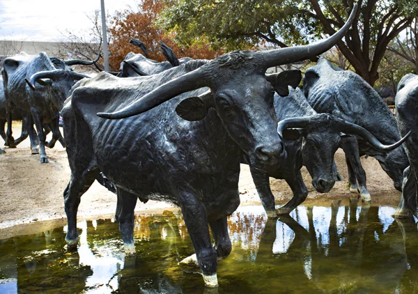 Skulpturenmonument - Viehherde am Poineer Plaza Dallas