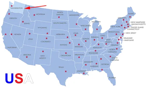 Landkarte USA - State of Washington